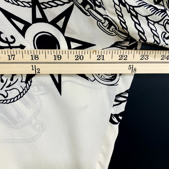 Escada By Margaretha Ley Blouse Women's Size 38 Beige Nautical Print Button Up - Picture 12 of 13